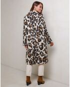 Manteau Sarah leopard camel