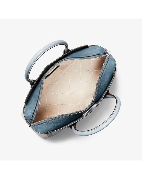 Mercer blauwe leren handtas - 30x23x10 cm