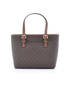 Jet Set Reisehandtasche aus Segeltuch, 22 x 18 x 10 cm, Braun