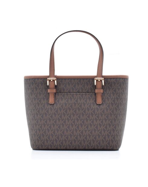 Bruine Jet Set Canvas handtas voor op reis - 22x18x10 cm