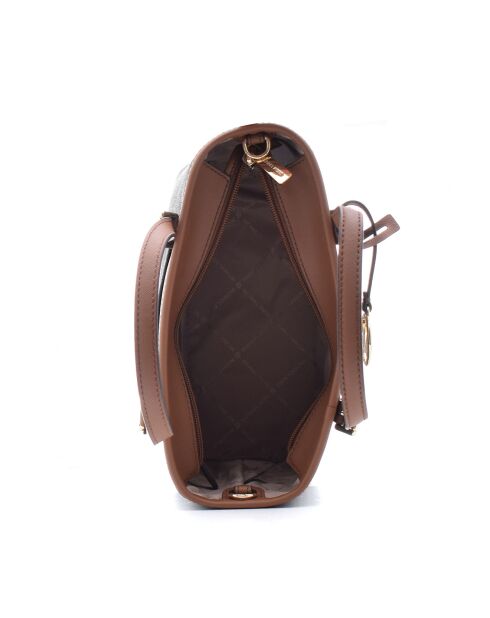 Bruine Jet Set Canvas handtas voor op reis - 22x18x10 cm