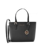 Jet Set Travel zwarte canvas handtas - 22x18x10 cm