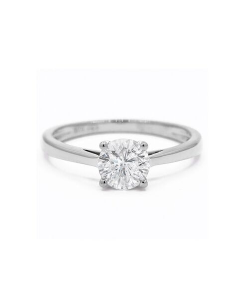 Delicado anillo solitario con diamantes de 0,50 quilates en oro blanco