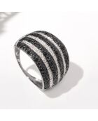 Bague Maeva Diamants & Diamants noirs 0.501 ct or blanc