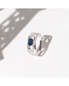 Bague Rien que Toi Diamant 0.2 ct & Saphir 0.68 ct Or blanc