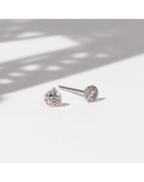 Boucles d'oreilles Idylle Diamants 0.07 ct or blanc