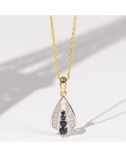 Pendentif Ambatoly Diamants 0.043 ct & Saphirs 0.268 ct or jaune