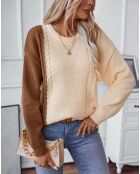 Pull Bonny marron/beige