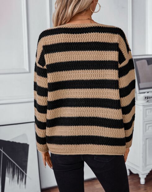 Pull Braelyn beige/noir