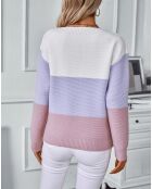 Pull Bridget rose/blanc/violet