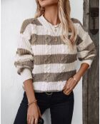 Pull Charley marron/blanc