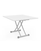 Table repas 2 en 1 Tribeca hauteur ajustable bois et blanc