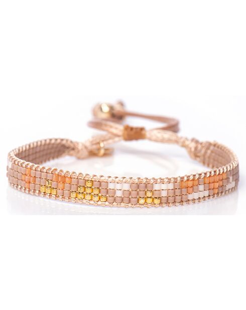 Bracelet Peach Nougat en Perles Miyuki pêche/nude/doré