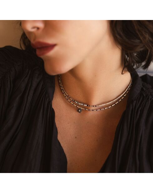 Collier May en Perles Miyuki doré/noir