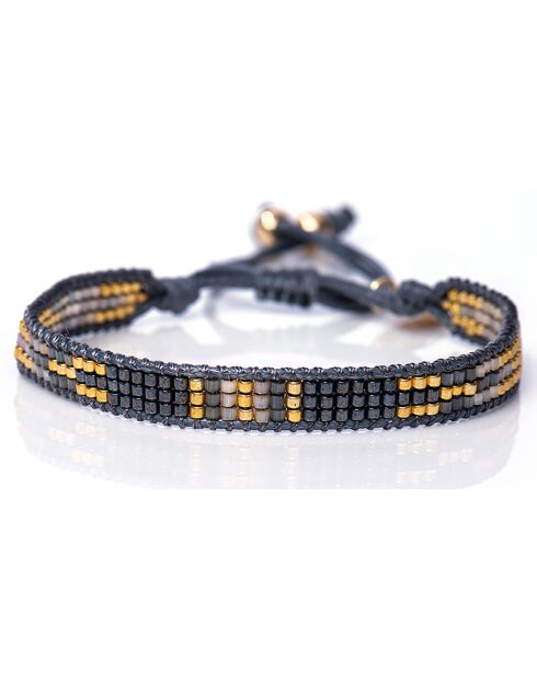 Bracelet Golden French Gray en Perles Miyuki gris/doré