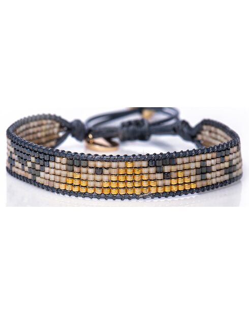 Bracelet Golden French Gray en Perles Miyuki gris/doré