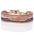 Bracelet Mexican Pink en Perles Miyuki cuivre/vert/nude