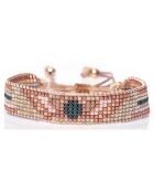 Bracelet Mexican Pink en Perles Miyuki cuivre/vert/nude