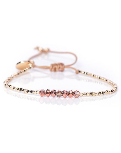 Bracelet Mexican Pink en Perles Miyuki cuivre/vert/nude