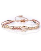 Bracelet Mexican Pink en Perles Miyuki cuivre/vert/nude