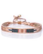 Bracelet Mexican Pink en Perles Miyuki cuivre/vert/nude