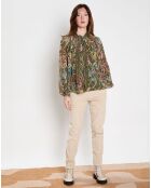 Blouse loose Anna kaki