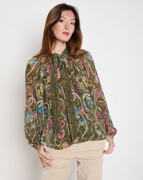 Blouse loose Anna kaki