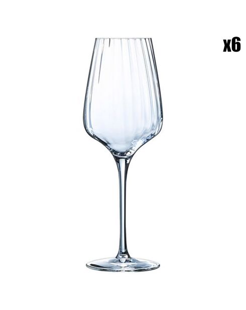 6 Verres à pied Symétrie transparents - 55 cl