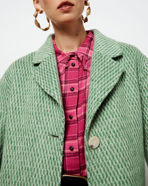 Manteau long en Laine mélangée Magda vert