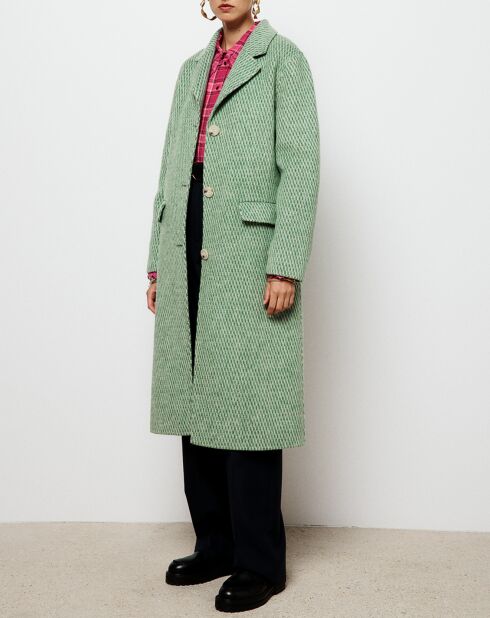 Manteau long en Laine mélangée Magda vert