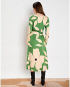 Robe Midi Flore verte