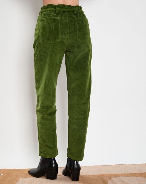 Pantalon droit Ingrid vert