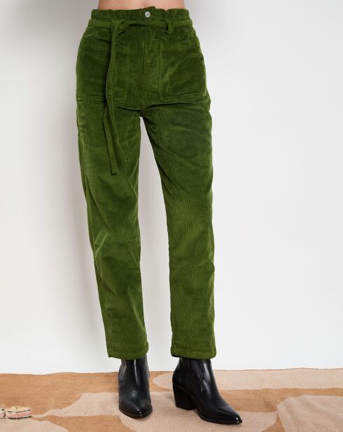 Pantalon droit Ingrid vert