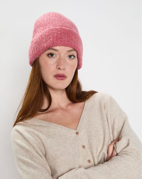 Bonnet en Laine mélangée Monique rose