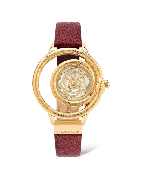 Montre Femme en Cuir rouge