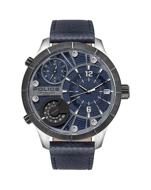 Montre Homme en Cuir bleue