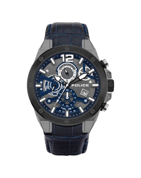 Montre Homme en Cuir bleue