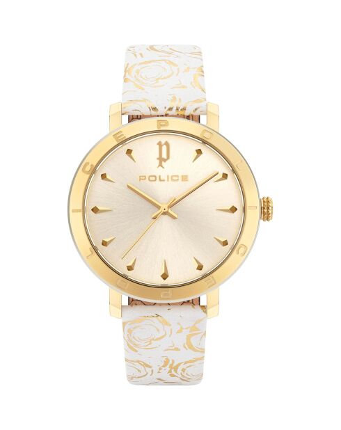 Montre Femme en Cuir blanche