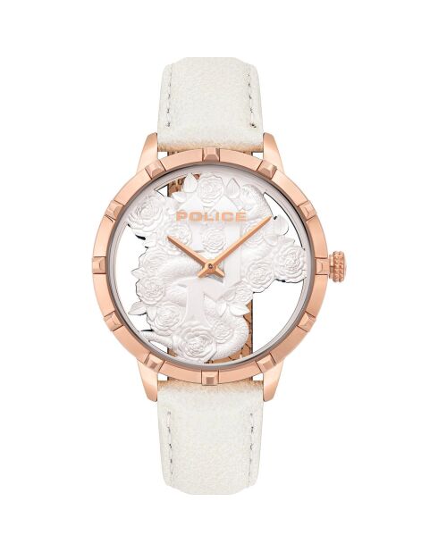 Montre Femme en Cuir blanche