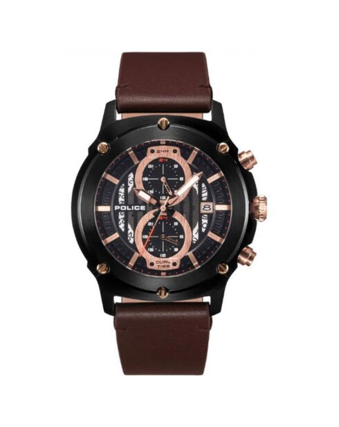 Montre Homme en Cuir marron