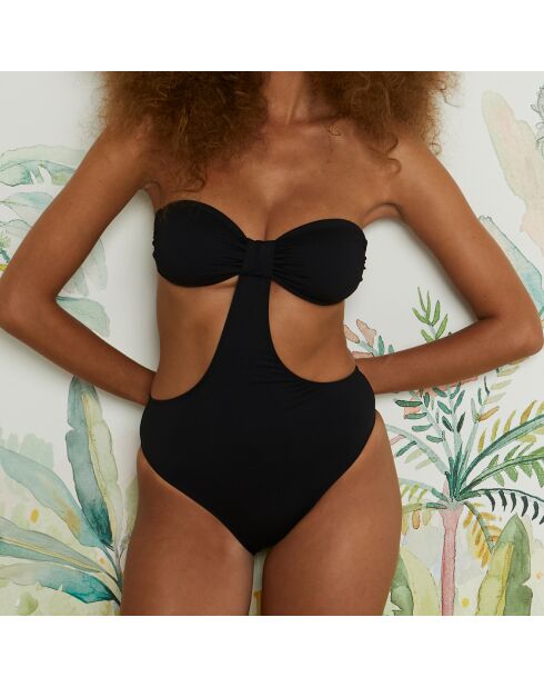 Formidable traje de baño trikini negro de una sola pieza