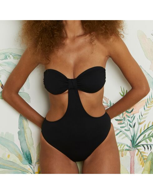 Formidable traje de baño trikini negro de una sola pieza