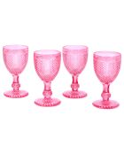 4 Verres à pied roses