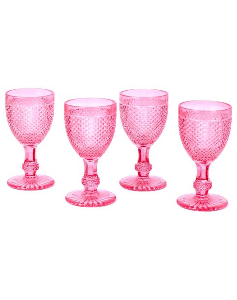 4 Verres à pied roses