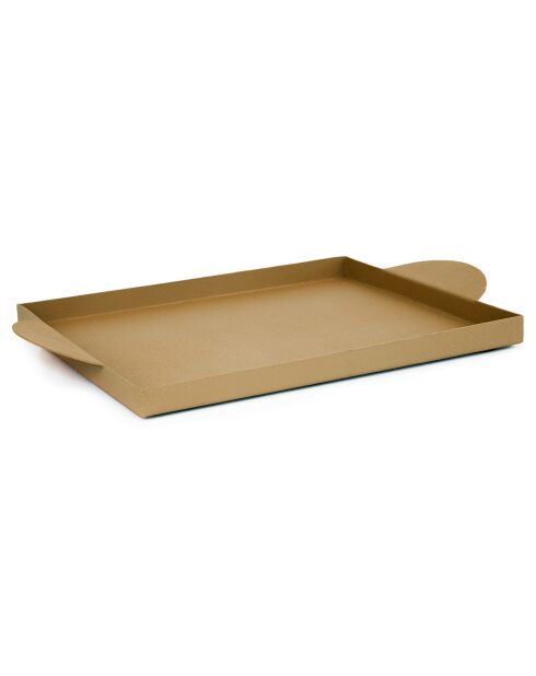 Plateau en métal beige - 2x33x23 cm