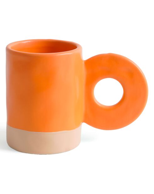 Tasse en céramique orange  multicolore - 14x7.5x10 cm