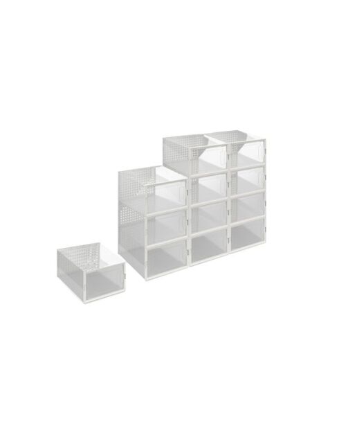 Boites de rangement à chaussures empilables transparentes - lot de 12