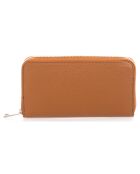 Portefeuille en Cuir Phoebe cognac - 21x2x12 cm