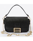 Sac à main en Cuir Clara noir - 19x6x12