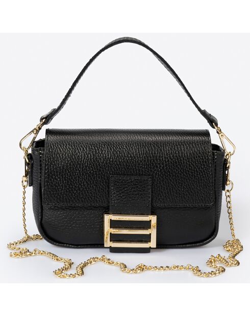Sac à main en Cuir Clara noir - 19x6x12